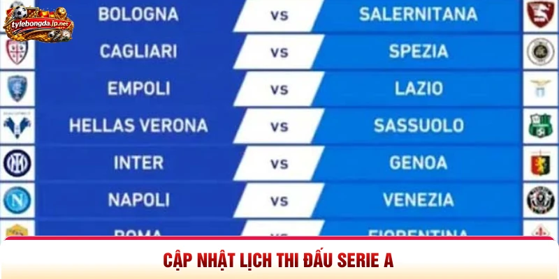 Cập nhật lịch thi đấu Serie A